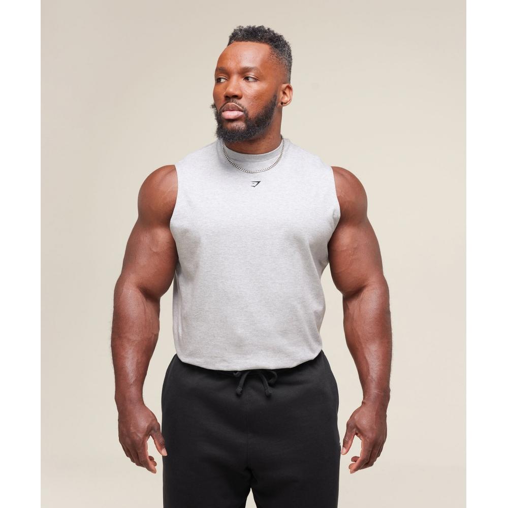 Gymshark Heavy Duty Tank Light Grey Core Marl A2b9h Gbcn