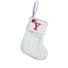 Kids' Embroidered White Knit Christmas Stocking - Holiday Decor