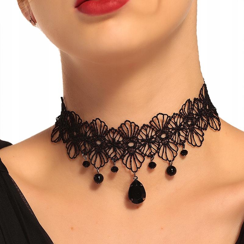 Gothic Lace Choker Neck Embroidery Black Gothic Necklace Ch11