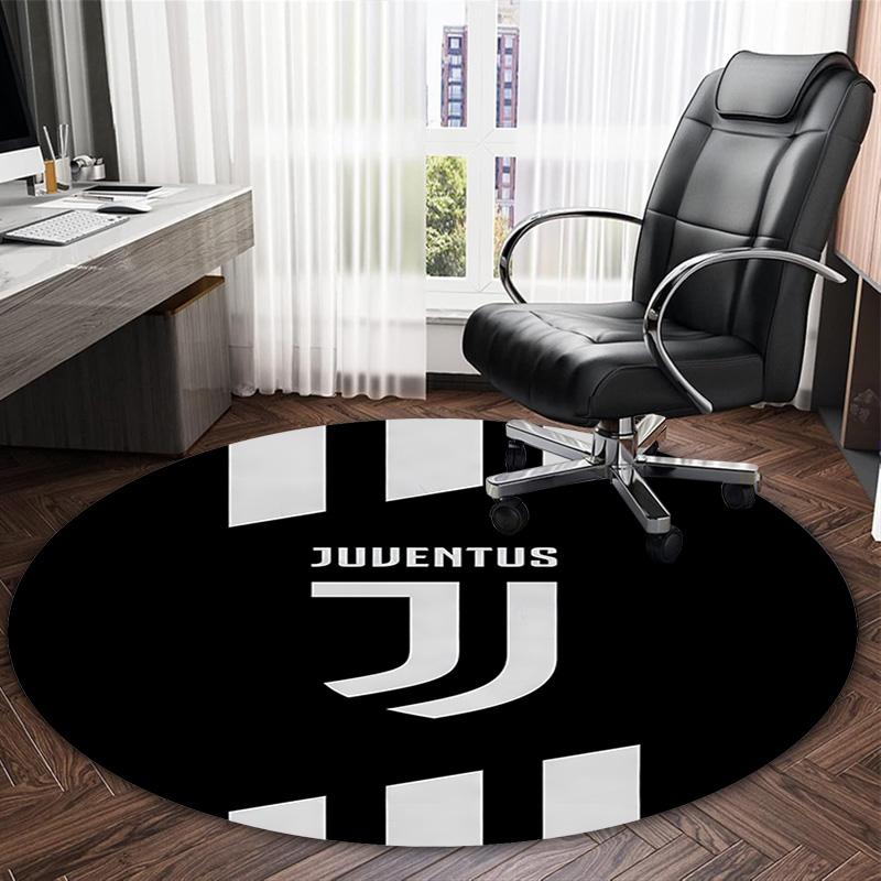 1pc Football Team (12) Print Round Carpet Chair Round Carpet Suitable for Bedroom Living Room Home Decorative Carpet