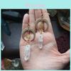 Artistic Moon Crystal Earrings For Women Handcrafted Copper Jewelry With Natural Stone Appeal
