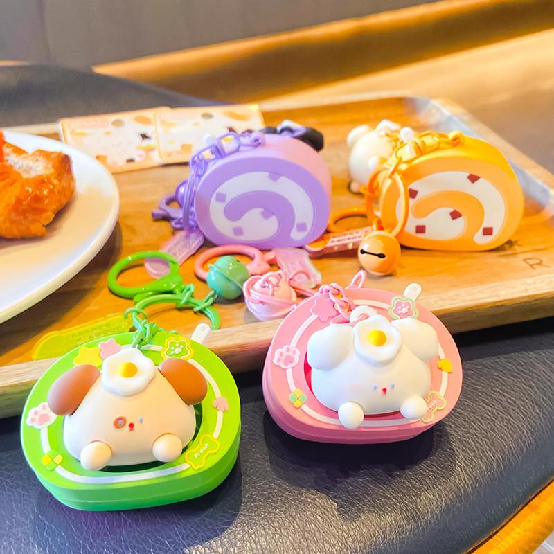 Resin Puff Playful Dog Keychain Colorful Cartoon Style Cute Key Ring Decorative Charm