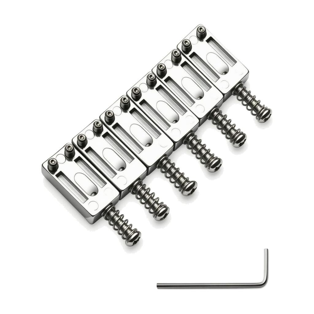 6 Pieces standardStyle Guitar Bridge Saddle Replacement Steel with Allen Simple to Use