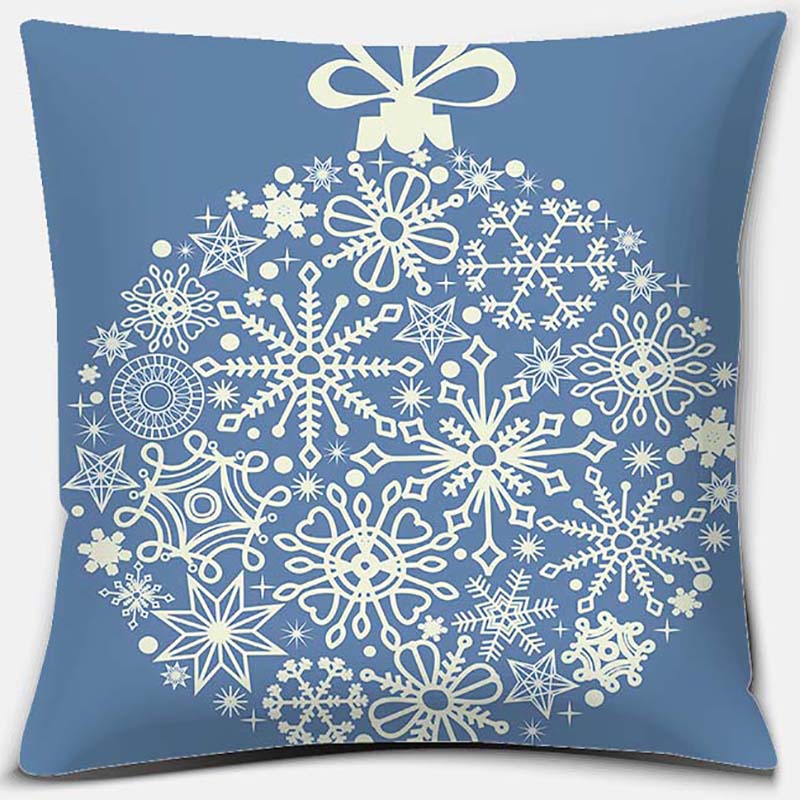 Blauer Weihnachtsstrauß Druckserie Muster Kissenbezug Quadratischer Kissenbezug Home Office Dekoration Kissenbezug