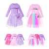 Kinder Mädchen Anime Cartoon POP Sängerin Super Star Rumi Zoey Mira Print Mesh Regenbogen Rundhals Lässiges Baumwollkleid