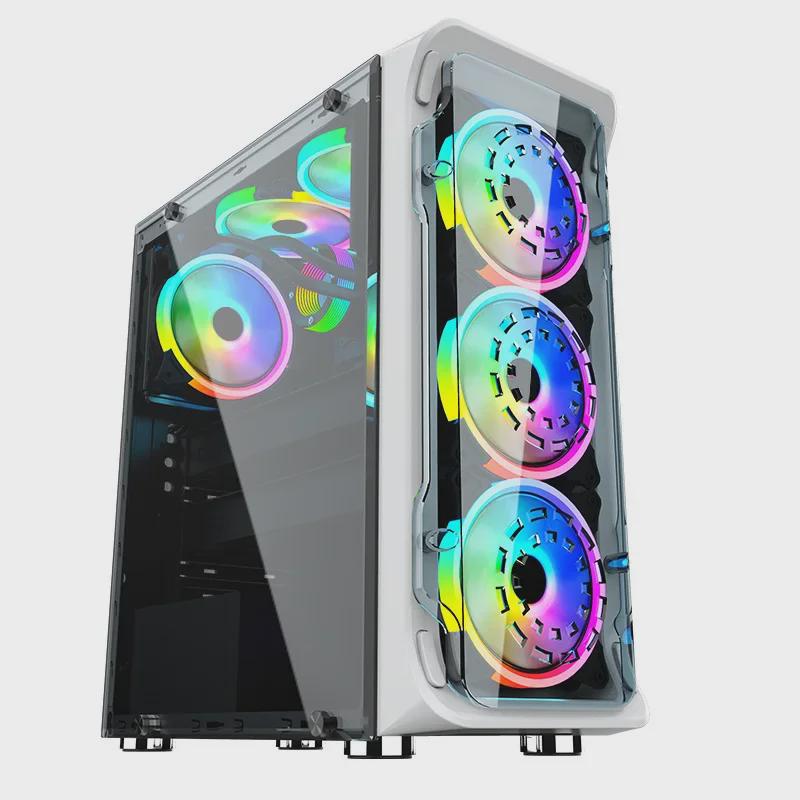 Xuanying vízhűtéses ATX játéktok edzett üveggel, kompatibilis nagy, közepes és kis alaplapokkal asztali beállításokhoz.