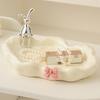 1PC Elegant Ceramic Tray with Rabbit and Cubic Zirconia Design - Multipurpose Decorative Storage Box,