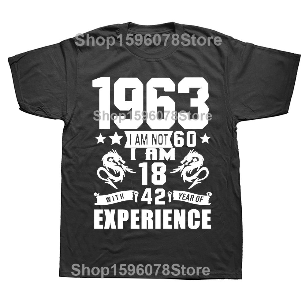 BenberFashion Euro Unisex Gemaakt in 1963 62 Jaar Geweldig Zijn 62e Verjaardag Vintage Kleding T-shirt Casual Streetwear T-shirt Tops Zomer 2XL