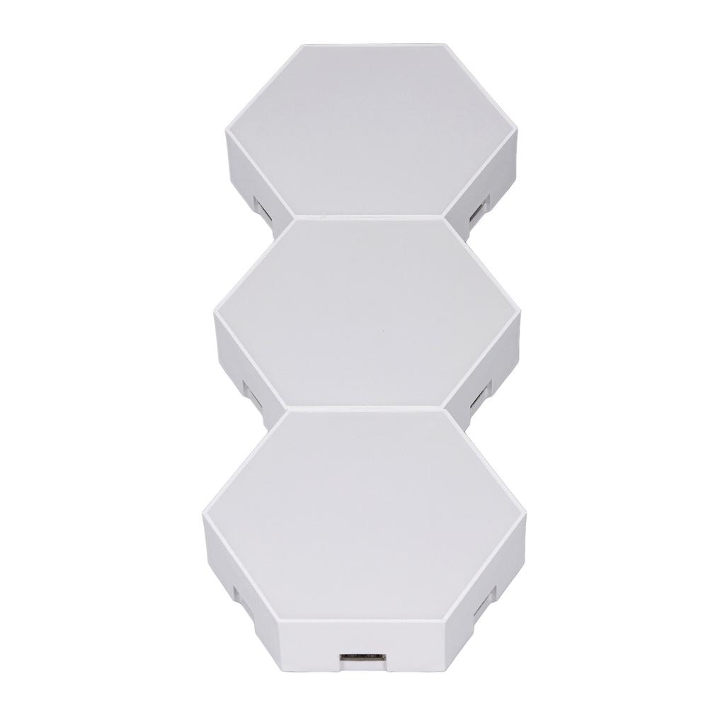 10 Sets Hexagonal Lights Colorful RGB LED Geometry Splicing Wall Lamp Remote and Touch Control USB Cable Powered