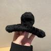 Kawaii Autumn Winter Fur Hair Claws Clip  Vintage Solid Hairy Shark Hair Clip Hairpin Korean Accessories For Women Girls
