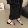 French One-word Belt Versatile Fashion Thick Heel 2025 New Cool Slippers Women's New Chinese Sandals Summer Skirt