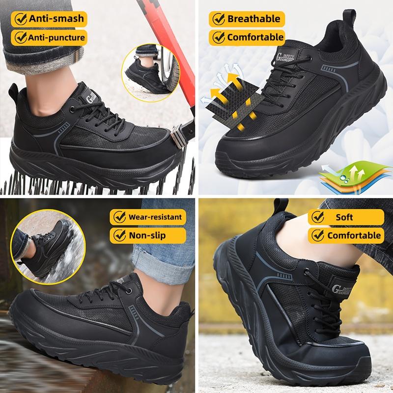 Wide Toe Work Safety Shoes Men Anti Smash Anti Puncture Steel Toe Shoes Lightweight Work Sneakers Protection Safety Boots