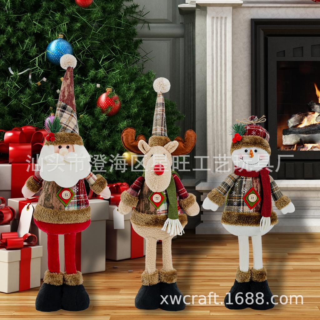 Christmas Doll Christmas Telescopic Old Man Snowman Elk Christmas Decoration Supplies Christmas Atmosphere Decoration