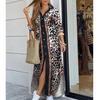 2025 European & American Women's Spring/Summer Fashion Print Maxi Shirt Dress
