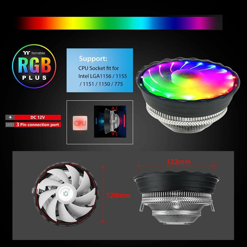 Buy RGB LED CPU Cooler Fan Heatsink For 