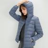 Leichte Weiße Daunenjacke Winter Damen Kapuzen Kurz Übergröße Daunenmantel