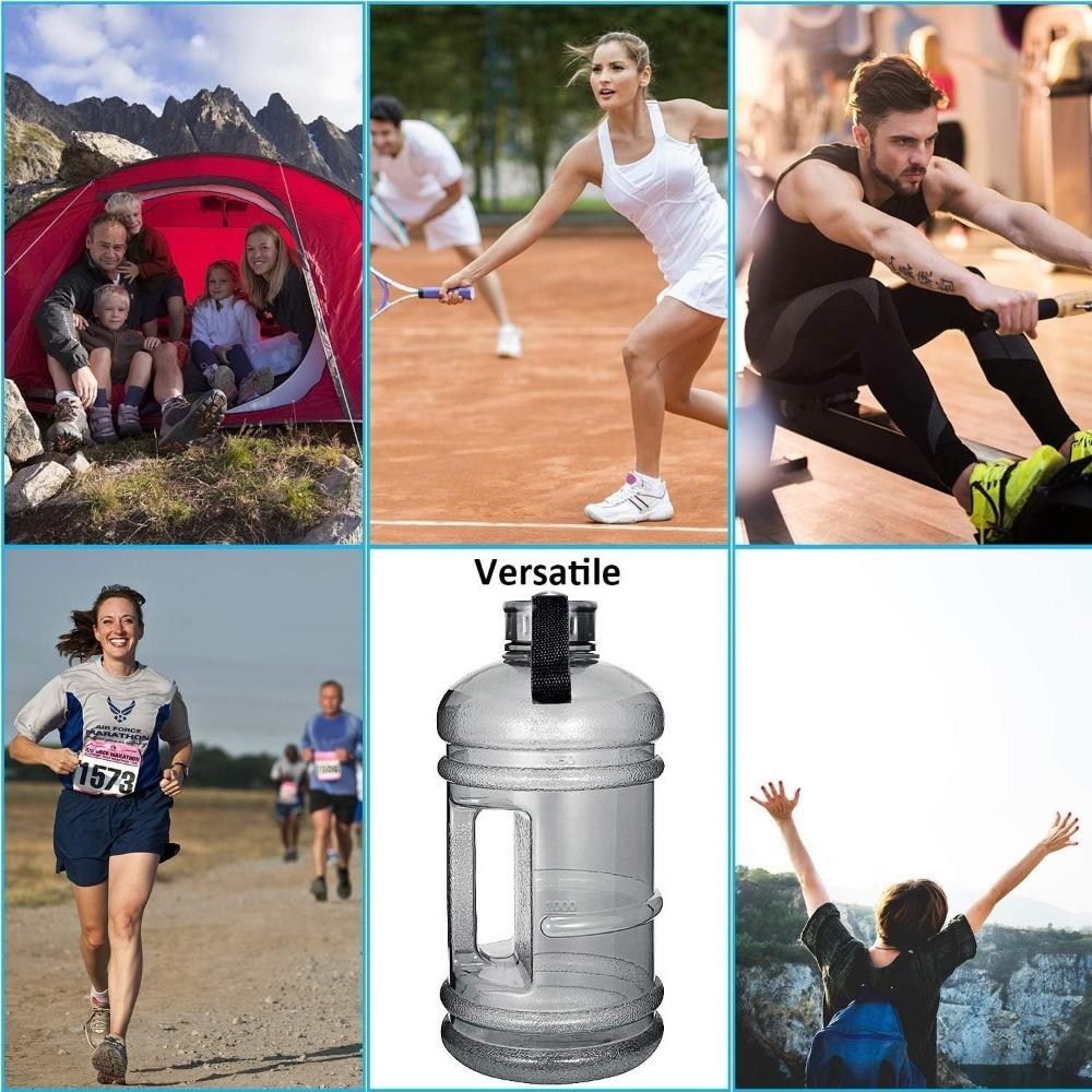 2.2L/73OZ Half Gallon Water Bottle Large Leak Proof Sports Ton Cup with Handle Plastic Drinking Water Container for Gym Outdoors