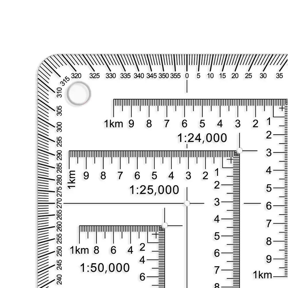 1-pack Geographic Coordinate Ruler Flexible Map Scale And Protractor Map Scale Protractor Measurement Tool Map Scale Tools