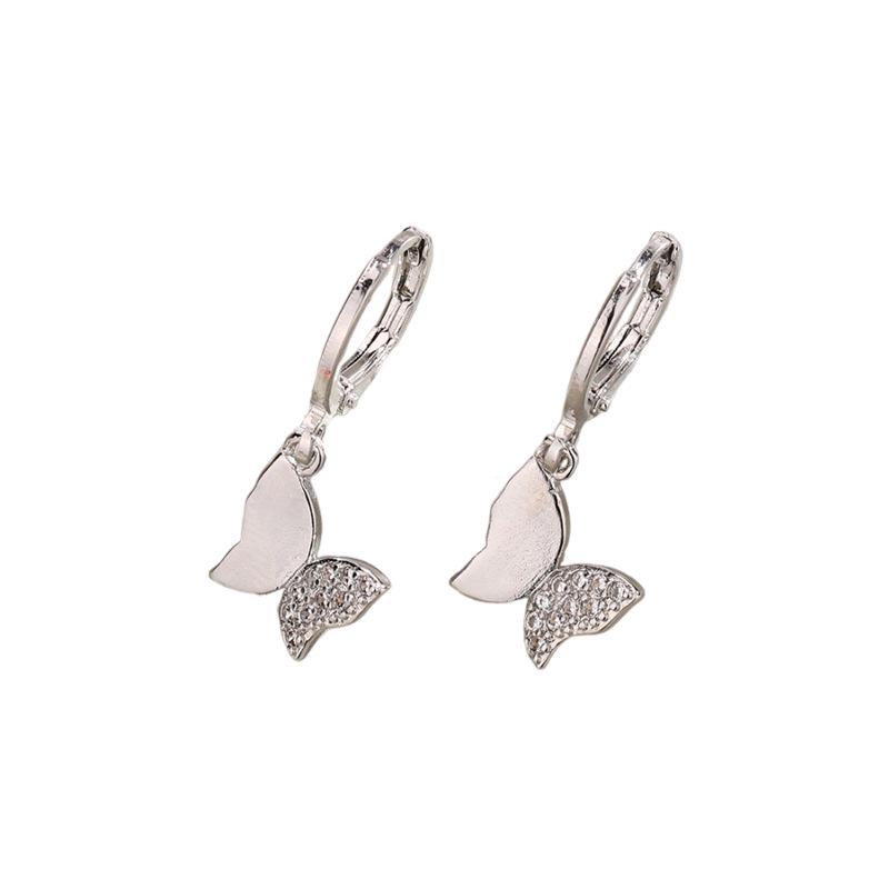 

Элегантные клипсы-серьги с цирконом в виде бабочки: Блестящий, Модный, Универсальный дизайн для стильных женщин и студенток Copper (Platinum Color)