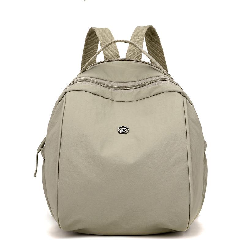 

Нейлоновий шкільний рюкзак багатокишеньковий жіноча сумка-месенджер портативний наплічник бежевий