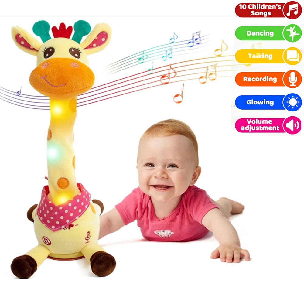 Repeating What You Say Dancing Talking Giraffe Toy with Glowing Swaying Dancing Giraffe Adjustable Volume Musical