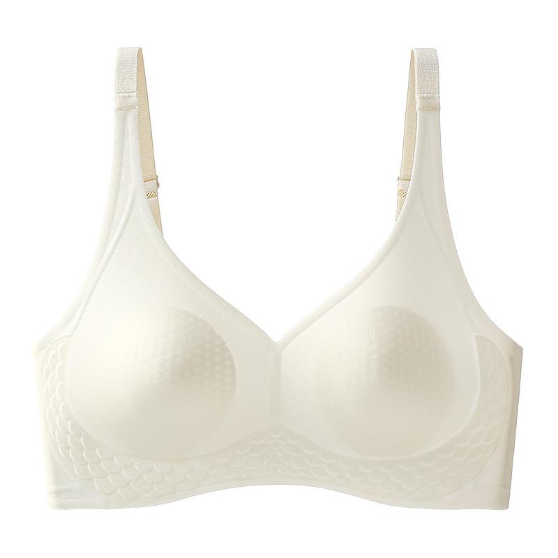 

Rabbit ear upper support, breathable and seamless, comfortable and cool, anti-sagging, not fat, no steel ring breasted bra s size recommended 40-45kg кремовый