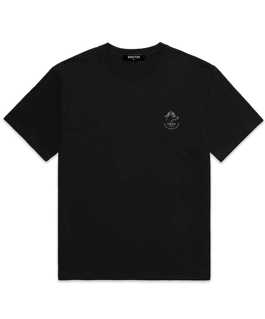 SHIRTER Mini Tory Logo Oversized Short Sleeve T-Shirt (Ss024) Black