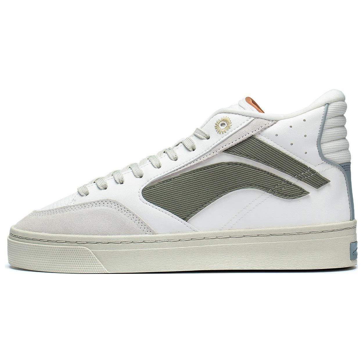 

Li Ning 180 Slip Resistant, Abrasion Resistant, Lightweight Mid top Skateboard Shoes Men s White AECS053-1 42