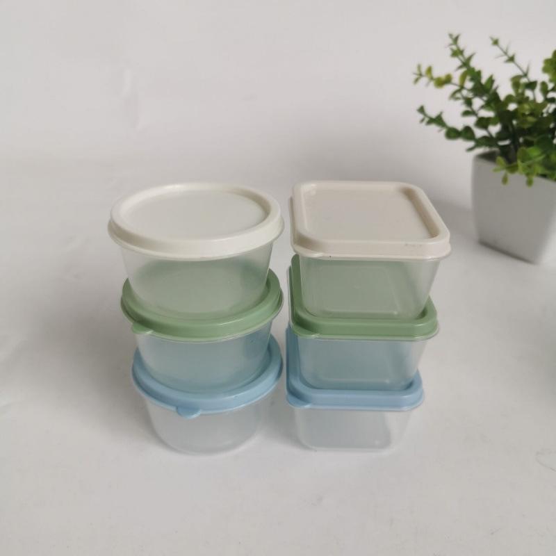 6-Piece Reusable Fresh-Keeping Box Set: Round & Square Mini Storage, Ice Cube Tray, Seasoning, and Salad Box