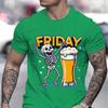 Tecknad Skelett Hejar T-shirt Män Öl Fredag Hejar Skalle Tryck Mode Casual Topp Skelett Öl Grafik Tecknade T-shirts