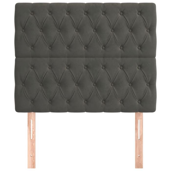 Maison Exclusive - Tête de lit Gris foncé 90x7x118/128 cm Velours