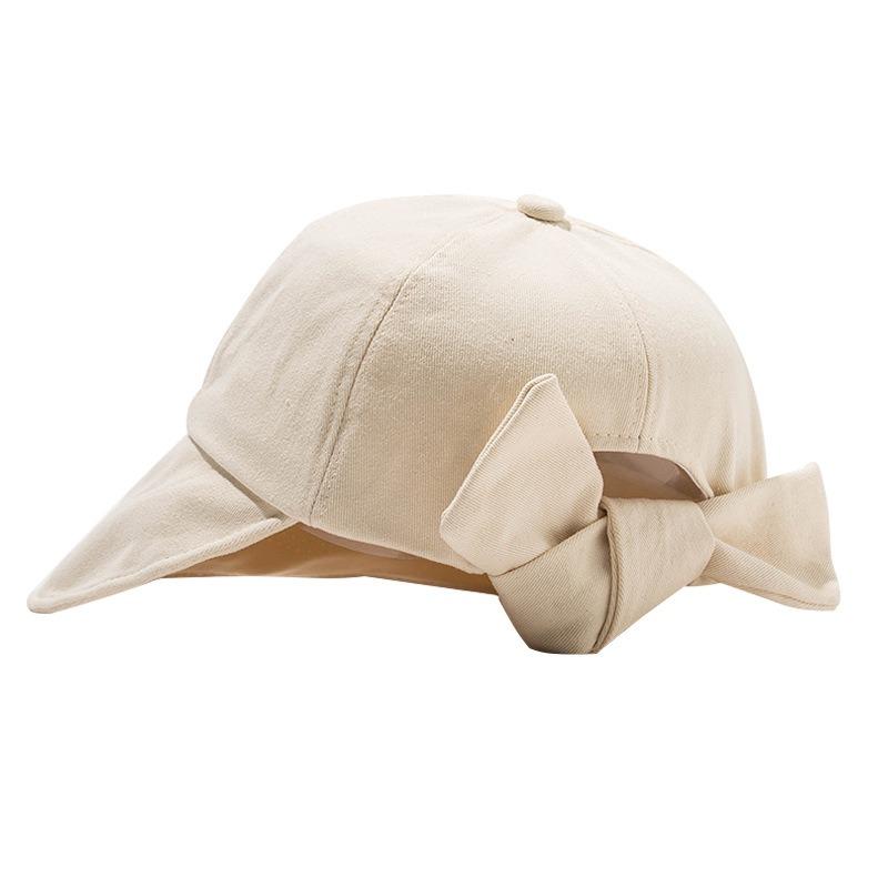 Zhao Ruth bow hat women's versatile fashion outdoor face cover plain big eaves bucket hat summer