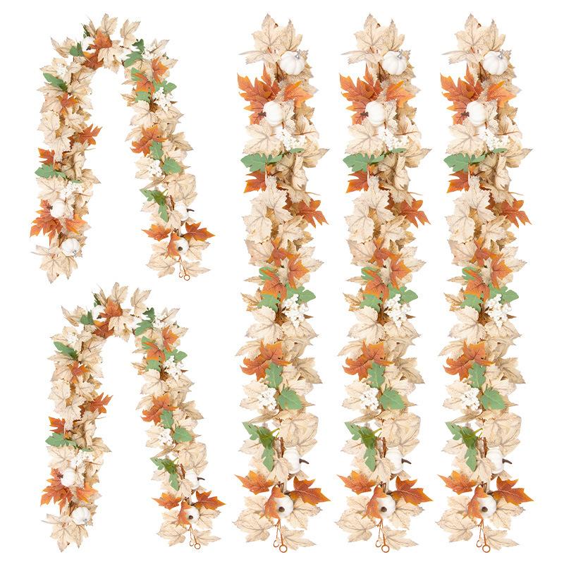 Fleur Artificielle Simulation Feuille d'Érable Vigne Européenne et Américaine Saison de la Récolte Enroulement Vigne de Simulation Décoration Extérieure Feuille d'Érable de Simulation