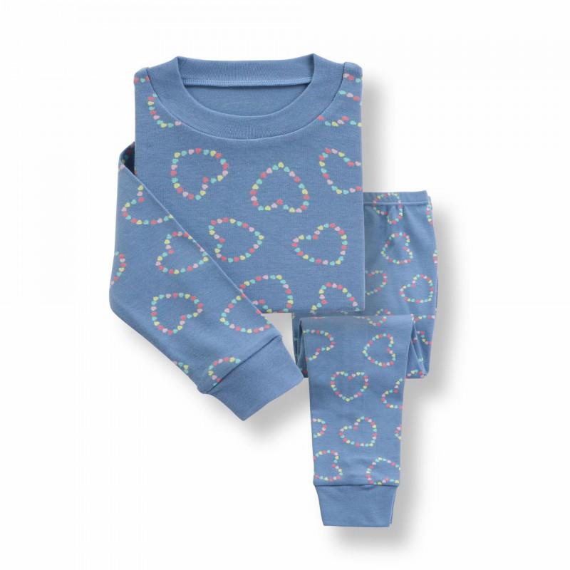 Cartoon Kids Cotton Pajamas Set Long Sleeve Sleepwear Boys Girls 90-140cm