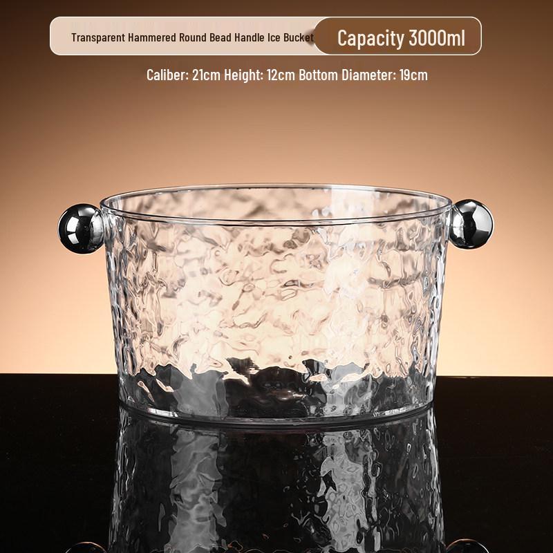 Acrylic Ice Bucket for Bars and Home - Small Beer Barrel Storage Container