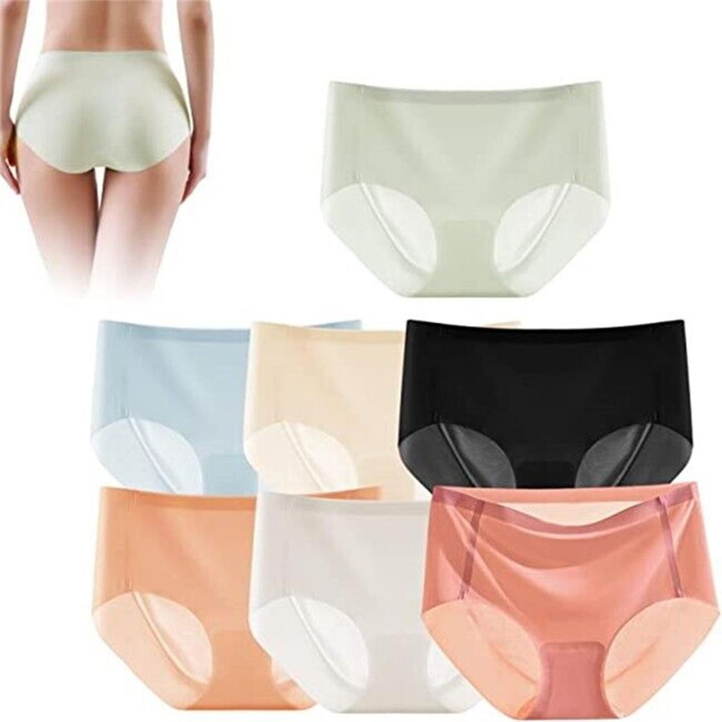 7 Pack Women's Seamless Ice Silk Panties Multicolor