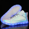 New Luminous Shoes High-top Men's Casual Shoes Children's Trendy Shoes Fashion Mirror Dazzling Lights Shoes Velcro Classmates