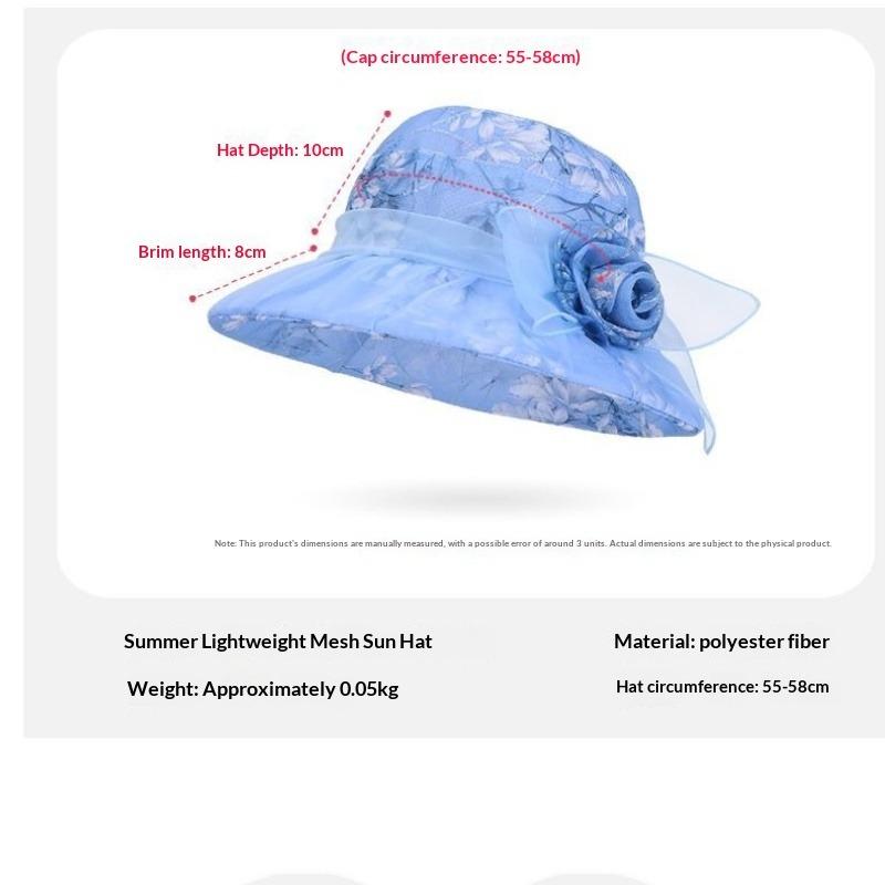 Women's Breathable Lace Fisherman Hat - Thin Summer Sun Cap, Lightweight UV Protection Hat for Spring and Casual Outdoor