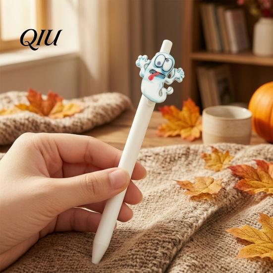 Novelty Halloween Party Favors Ballpoint Pen, Cute Ghost Skull Pumpkin Retractable Gel Ink Practical Stationery for Daily Use 0.5mm Fine Point Writing