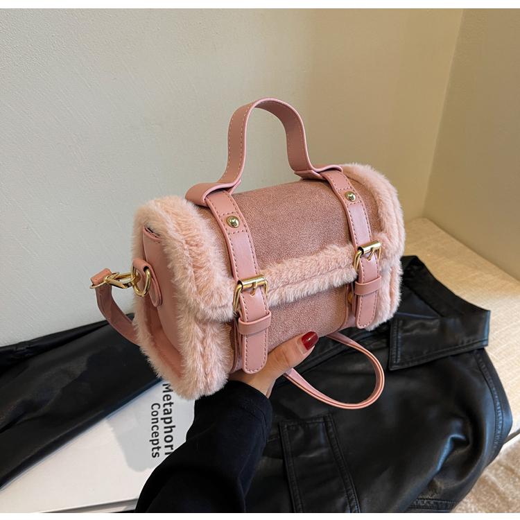 Autumn and Winter Shoulder Bags for Women New Lamb Plush Suede Ladies Small Square Crossbody Bags Bolsas Para Mujeres