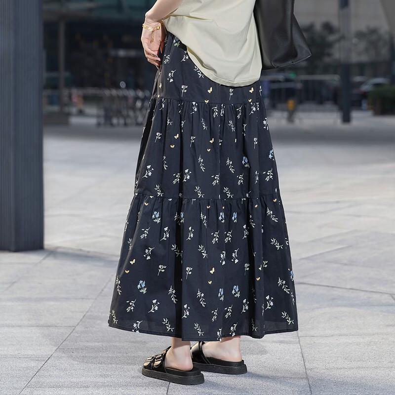 Women's High-Waist Floral Patchwork Long Skirt