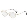 Semi-titanium silver-rimmed glasses for women with nearsightedness, available in ultra-light oval vintage old money style frames, Korean style for