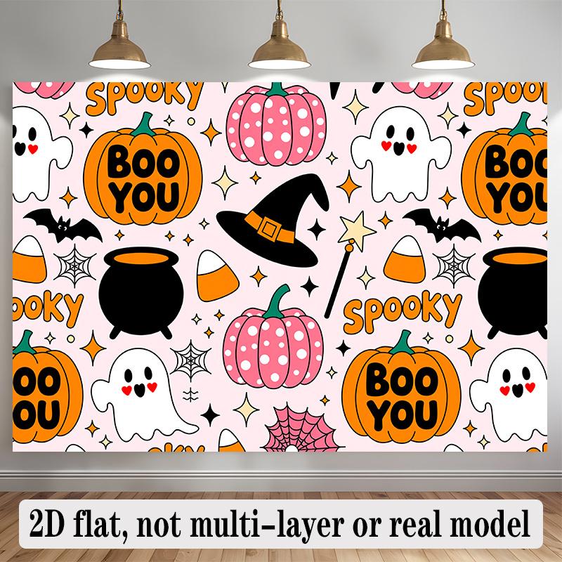 Party Backdrop Halloween Flat Banners Spooky Pumpkin Witch Celebrations Wedding Enthusiasts Event Photo Background Front Door Decor