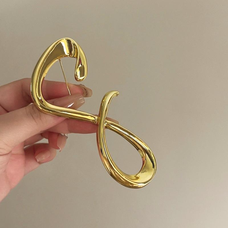 Big Statement Fashion Irregular Lucky Number Brooches For Women Personality Jewelry Brooch Pins