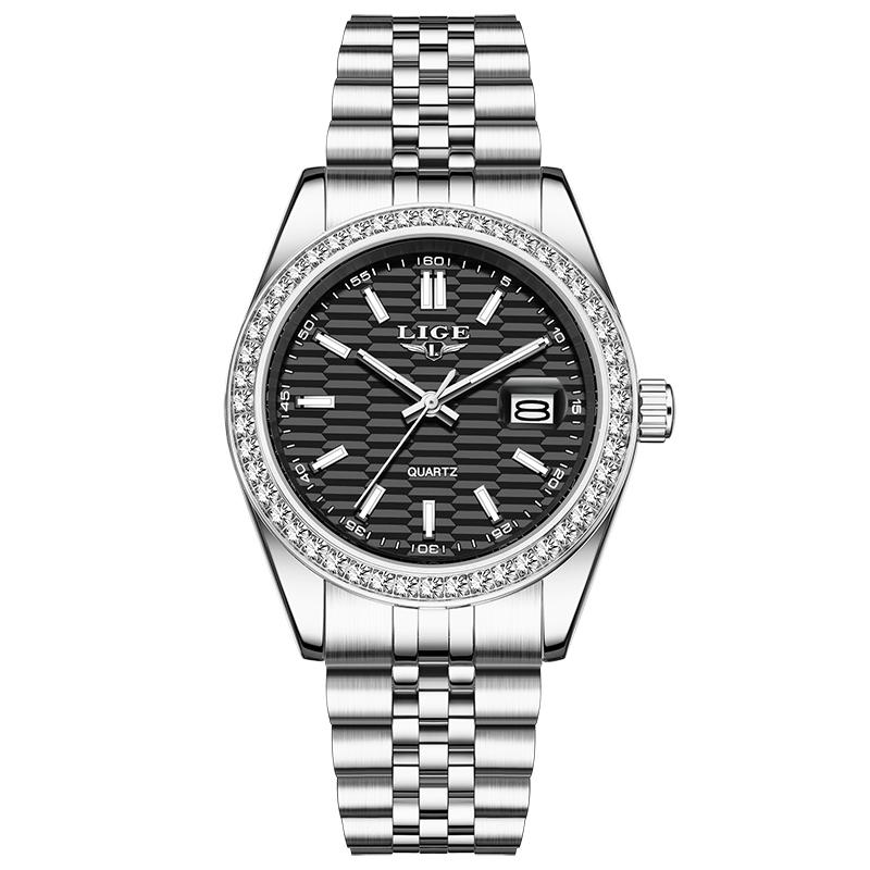 LIGE TOP NEW Men's watches Luxury Fashion Quartz clock Stainless Steel Waterproof Luminous watches for men reloj hommes+BOX