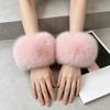 Solid Color Sleeve Cuffs Keep Warm Plush Sleeve Covers Fashion Faux Fur Wrist Cuffs  Ladies