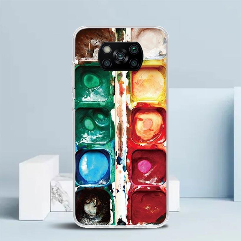 Watercolors Set Paint Palette Painting Box Soft Cover for Xiaomi Poco F7 Ultra X7 X6 X5 Pro M7 Phone Case Redmi 15 15C 13 13C 12