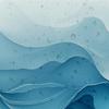1Pc Shower Curtain - Blue Teal To Orange Gradient Waves, 71X71 Inch, Polyester, 12 Hooks, Modern Bathroom Decor