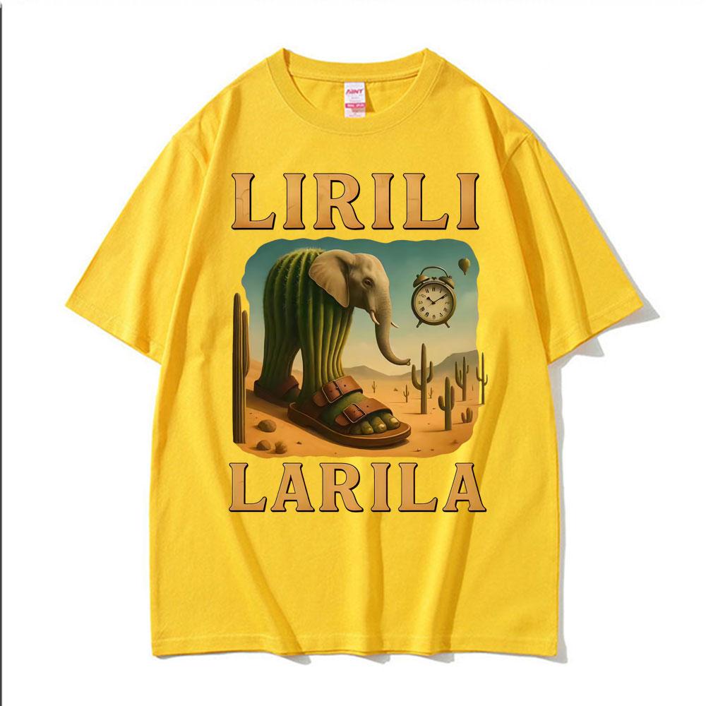 Italienische Ballerina Grafik T-Shirt Lustige Lirili Larila Meme T-Shirts für Männer Frauen Mode Ästhetik Trendiges Kurzarm T-Shirt