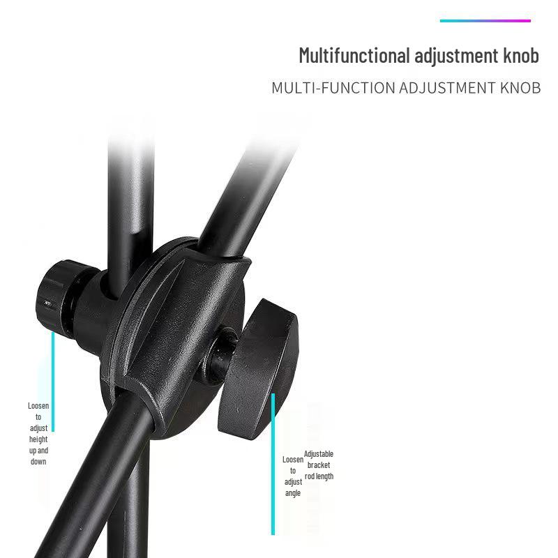 Adjustable Portable Microphone Tripod Stand for Live Streaming, Recording, Outdoor, or KTV